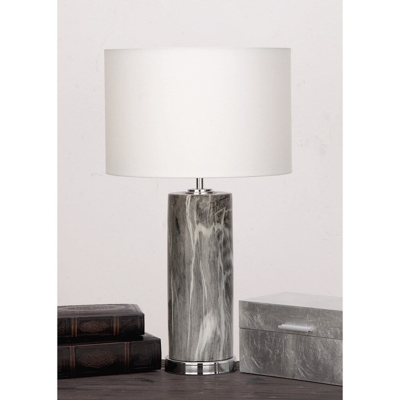 Urban Designs Manhattan Glam Ceramic Column Table Lamp - 26 x 15 x 15