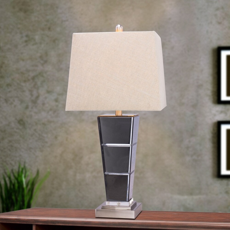 5127 27.75 inch Metal & Glass Table Lamp in Brushed Steel