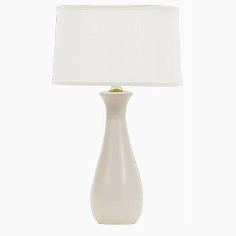 794EGG 28" Elongated vase Ceramic Table Lamp in Eggshell