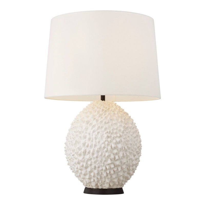 Anhdao Matte White Resin 1-light Table Lamp