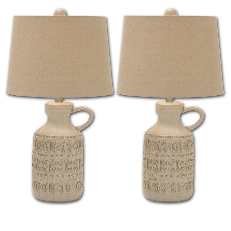 Annabella Ceramic Jug Table Lamp 3 Way (Set of 2)