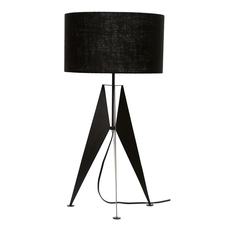 Aurelle Home Black Geometric Contemporary Lamp