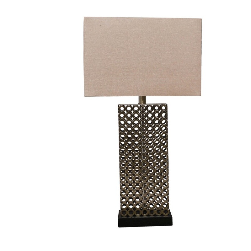 Bombay Outlet Gold Geometric Rectangular Table Lamp