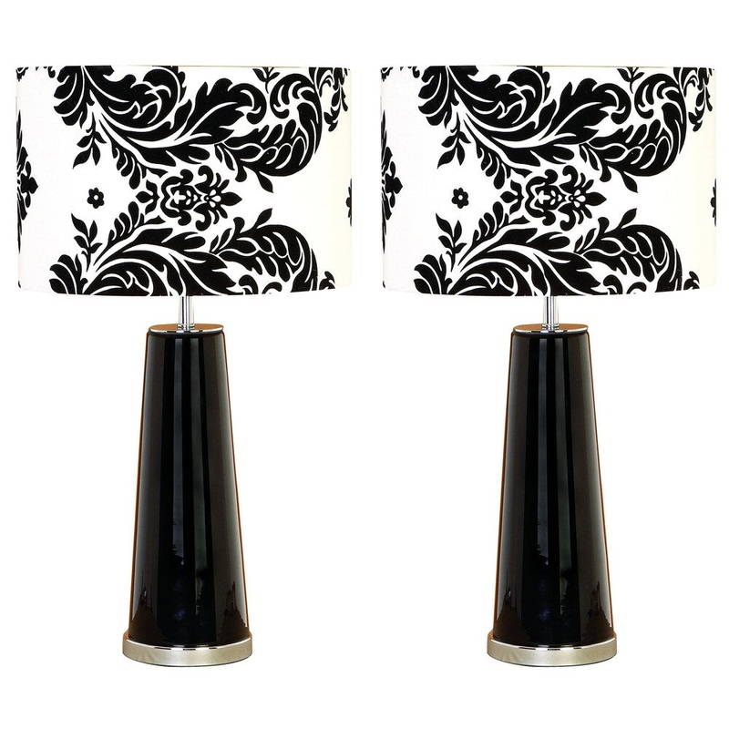 Casa Cortes Regency Black and White 24-Inch Table Lamp (Set of 2)