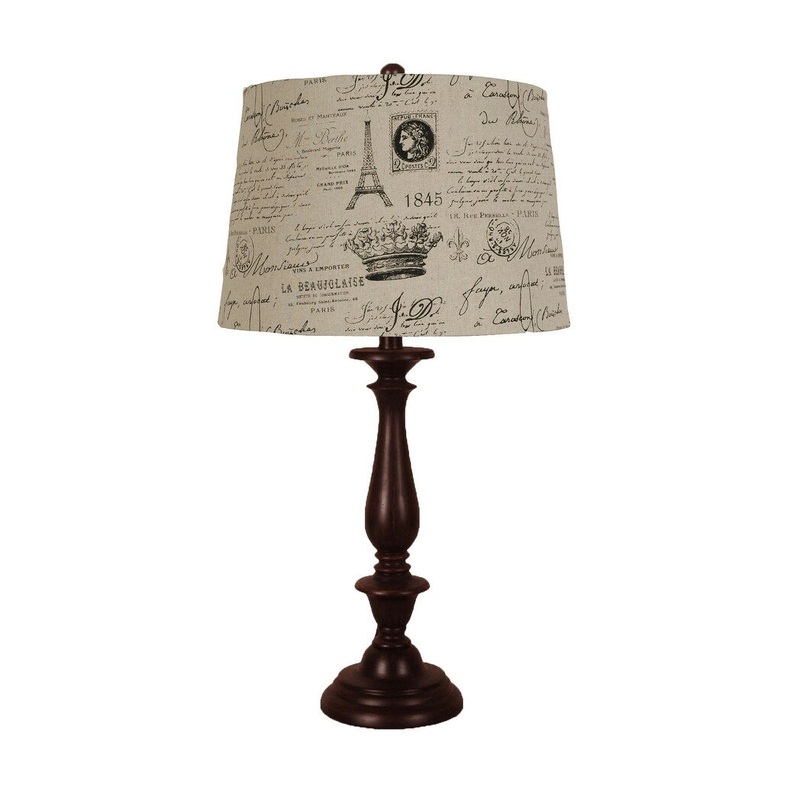 Script Font Polyresin Table Lamp