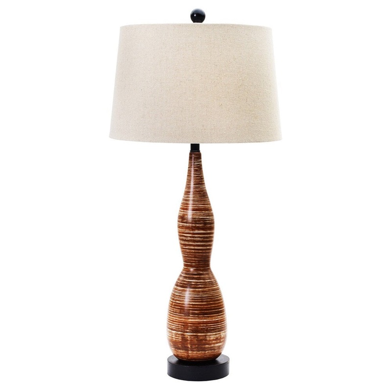 Tribal Brown 34-inch Ceramic Table Lamp