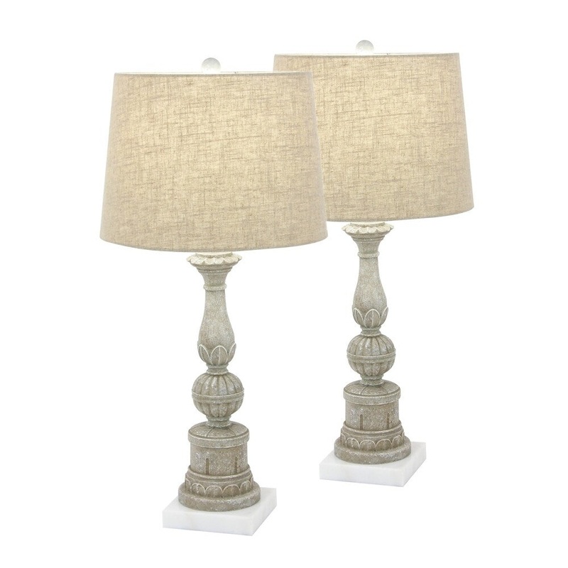 Urban Designs Rustic Polystone 30-Inch Table Lamp (Set of 2)