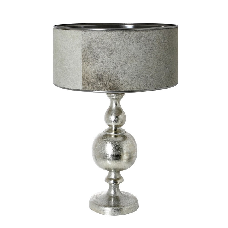 Urban Designs Tallinn Nickel Cowskin Table Lamp - 26-Inch
