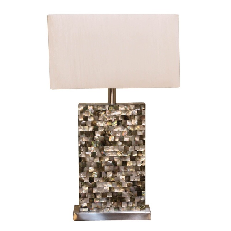 Bombay Outlet Seashell Mosaic Rectangular Table Lamp