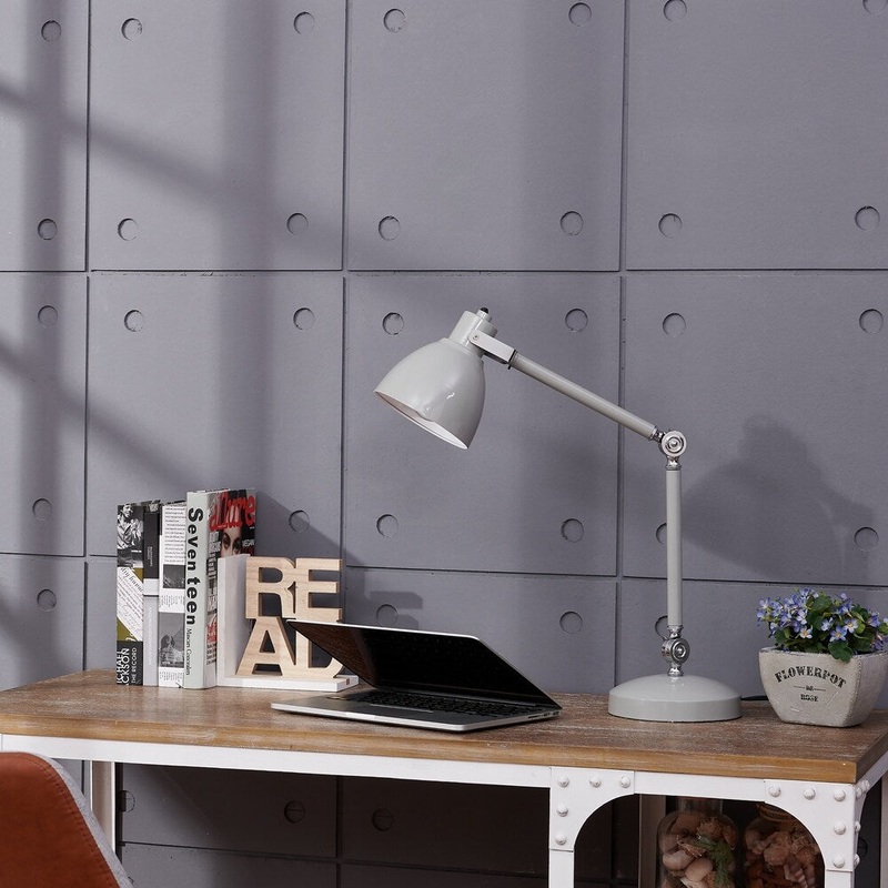 Carbon Loft Sagemore Transitional Gray Metal Desk Lamp