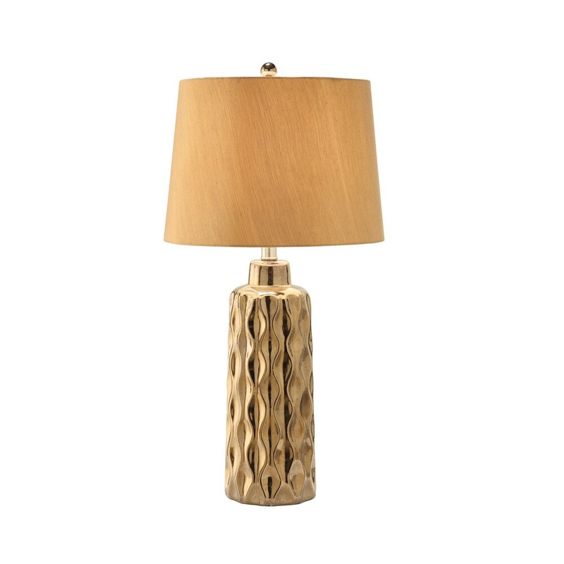 Coaster Company Antique Brown Metal Lamp with Gold Shade