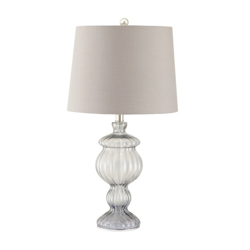Coaster Company Glass Curvy Table Lamp With Grey Shade