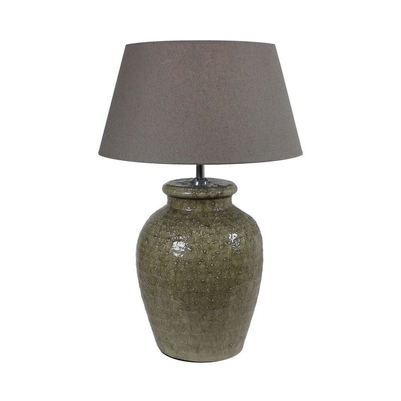 Urban Designs Paleum 22-Inch Antique Olive Ceramic Table Lamp