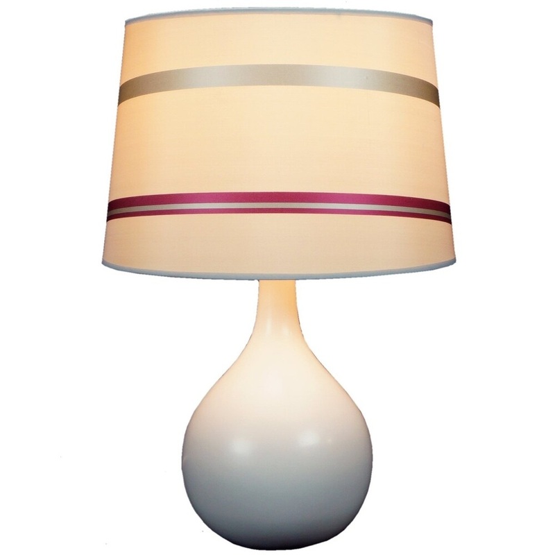 Ava Beige Table Lamp with 14 juliette striped drum