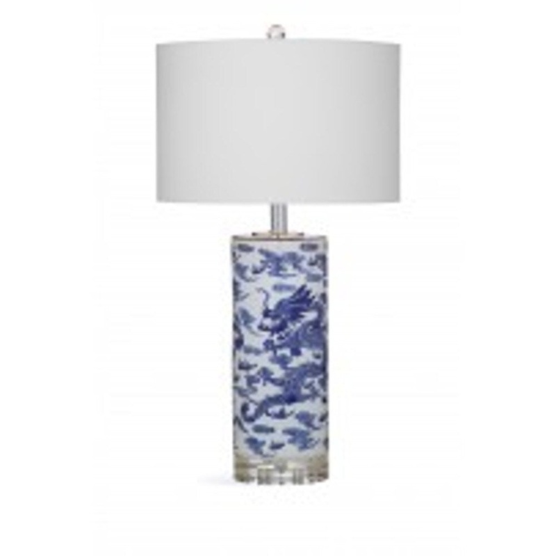 Bassett Mirror Company Jasmine Grey Glass 24-inch Table Lamp
