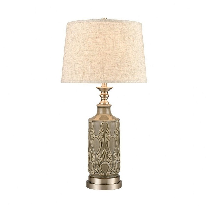 Bonds Lane - 1 Light Table Lamp Grey Glaze/Satin Nickel/Satin Nickel