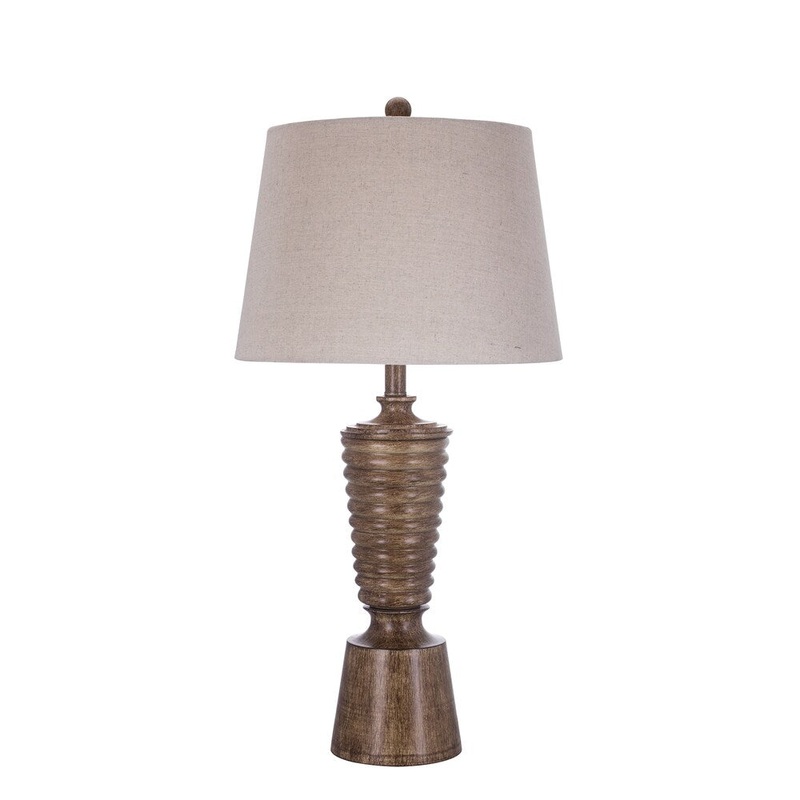 Brown Resin Spiral Table Lamp