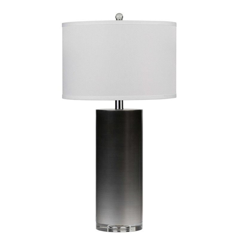 Ceramic Cylindrical Base Table Lamp with Fabric Drum Shade, Set of 2, Black