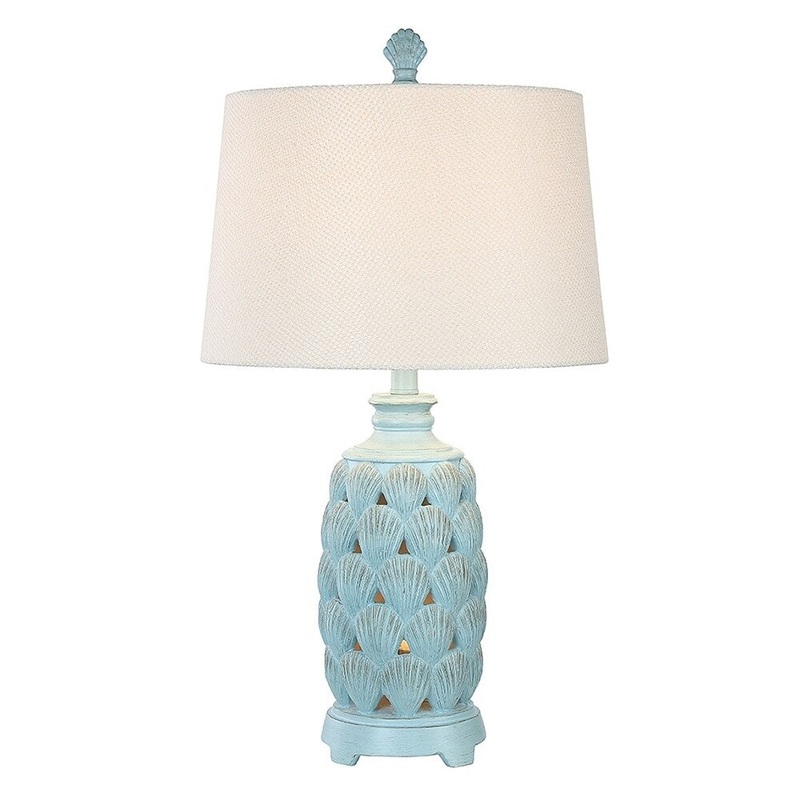 Sanibel Shell Coastal Table Lamp - Glacier Blue - COASTAL Style