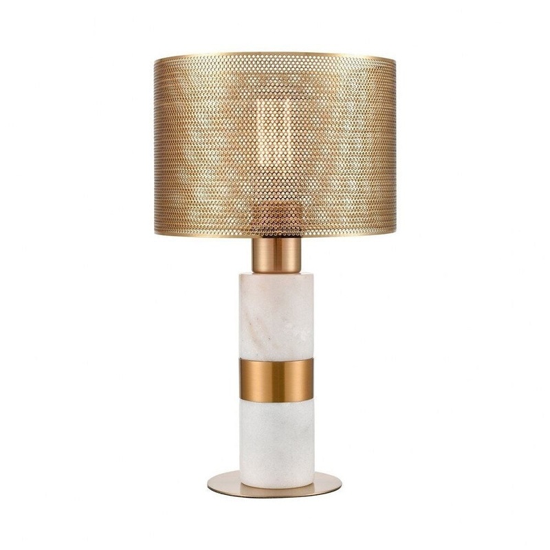 Scotland Parade - 1 Light Accent Lamp Aged Brass/White/White Finish