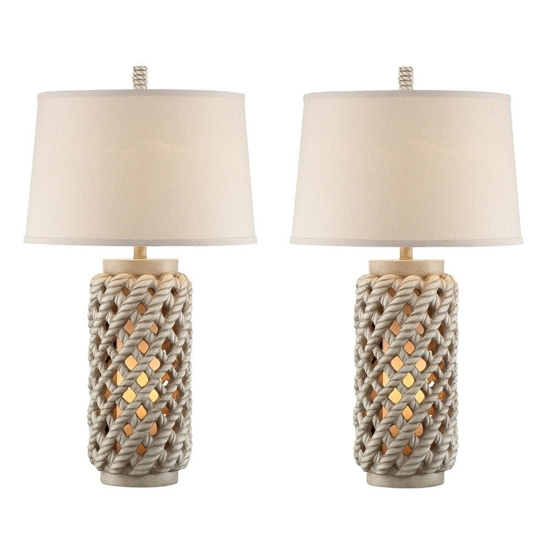Seahaven Rope Lantern Night Light Table Lamp 32" high