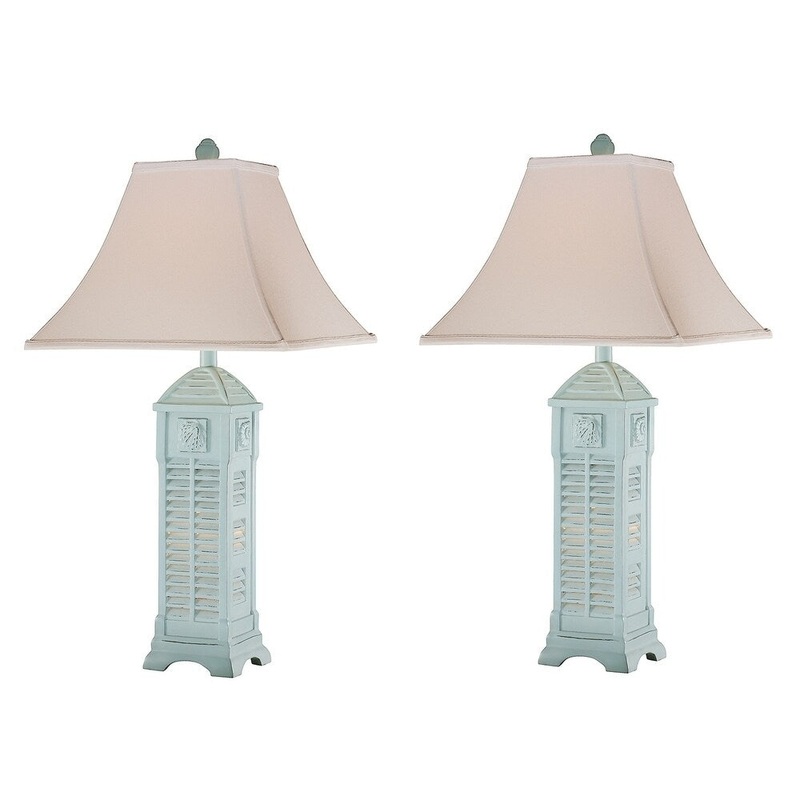 Seahaven Sky Blue Shell Night Light Table Lamp 30" high