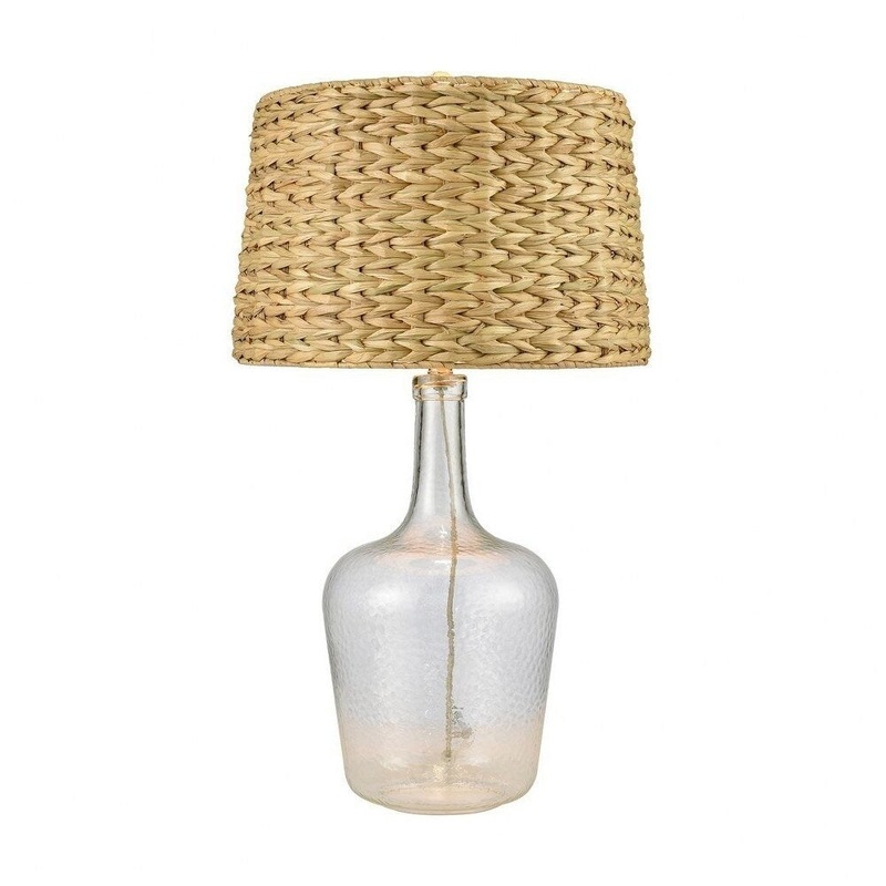 Stephen Meadows - 1 Light Table Lamp Clear/Polished Nickel/Polished Nickel Finish with Brown Fabric