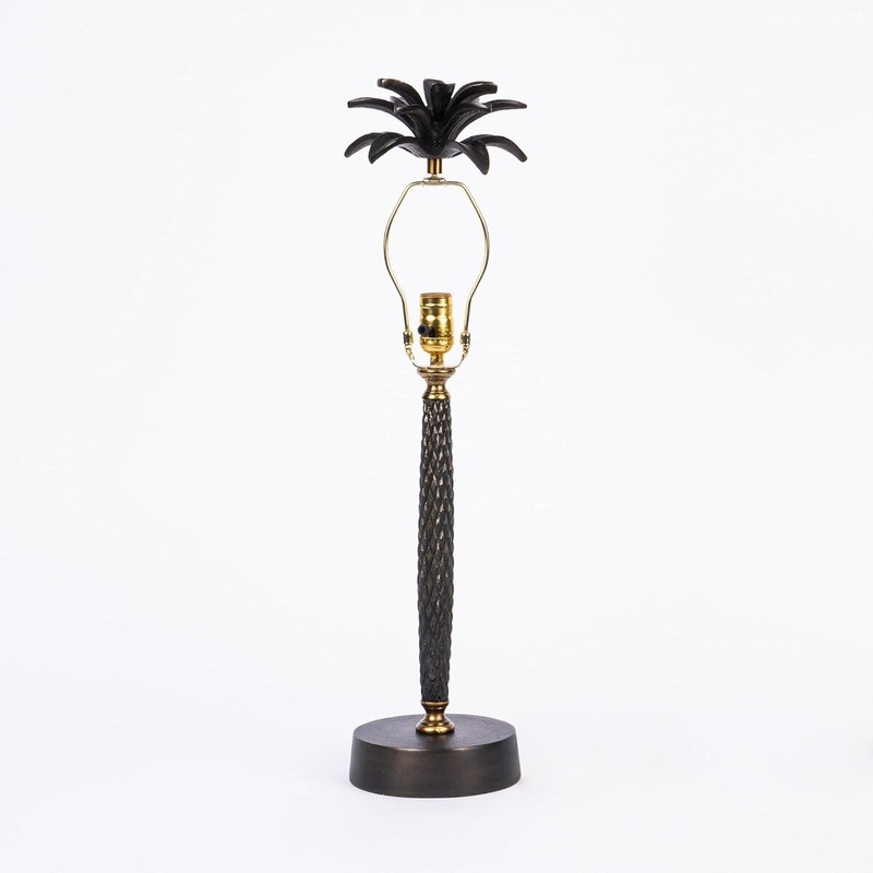 Aurora Home Palm Tree Metal Base Table Lamp