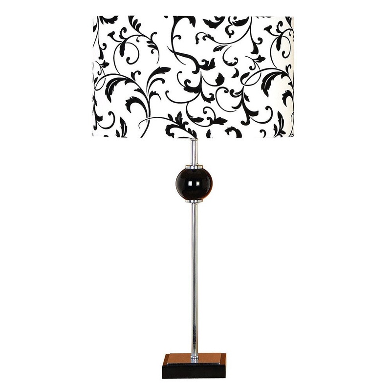 Black/ White Shade Metal Table Lamp
