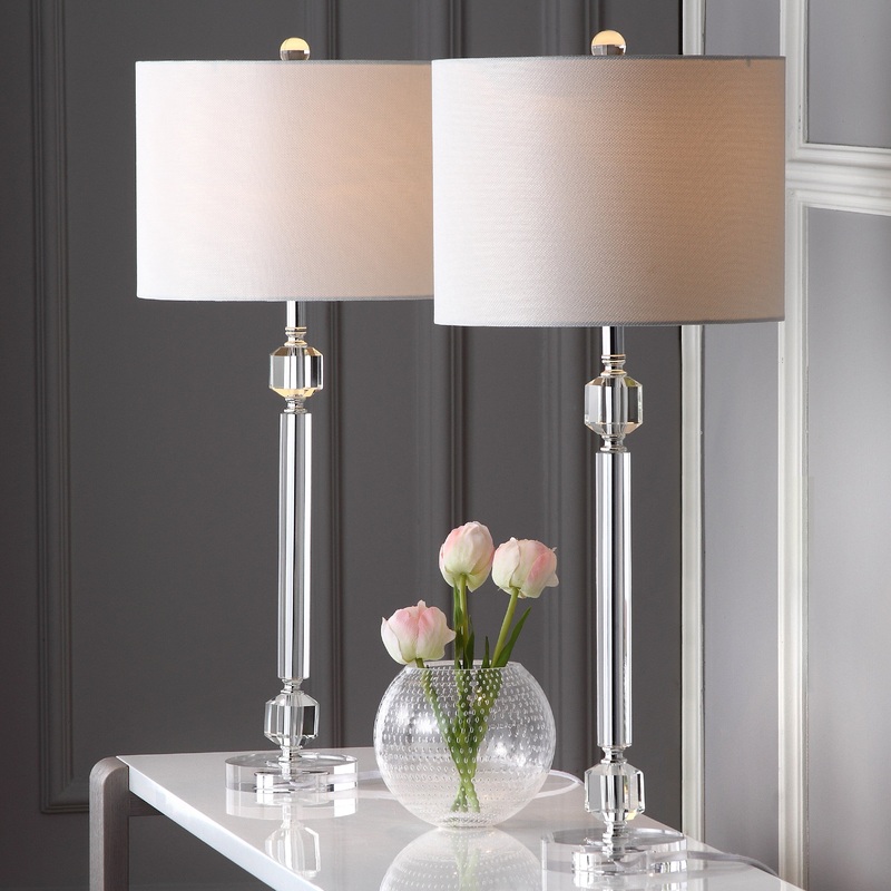 SAFAVIEH Lighting Kesha 26-inch Crystal Table Lamp (Set of 2) - 12"x12"x28.5" - 12Wx12Dx29H