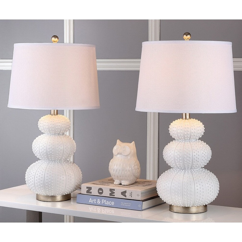 SAFAVIEH Lighting Nikita 29-inch Off-White Gourd Table Lamp (Set of 2) - 16"x16"x28.5" - 16Wx16Dx29H