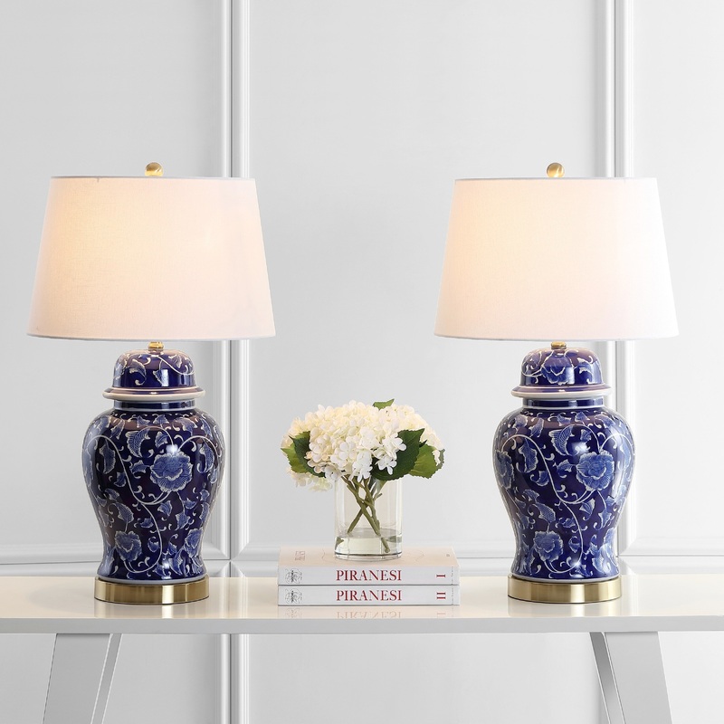 SAFAVIEH Lighting Rukmani 30" LED Table Lamp (Set of 2) - 17"x17"x30.5" - 17Wx17Dx31H