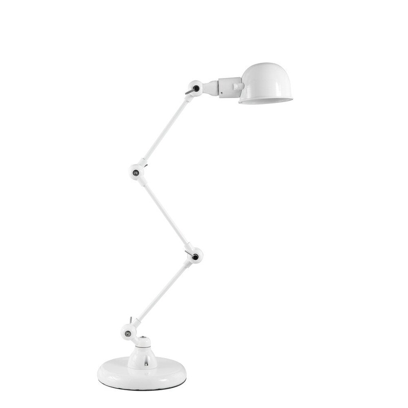 Stylish Adjustable Table Lamp with Sturdy Metal Body, White
