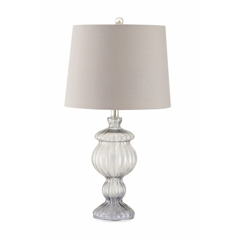 Traditional Bell Shaped Glass Table Lamp, Clear