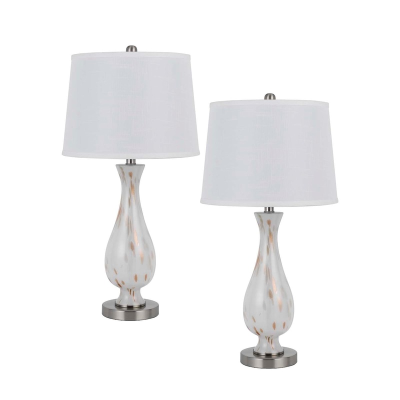 Abinger 28" Height Frosted White Glass 2 Pack Table Lamp Set - One Size