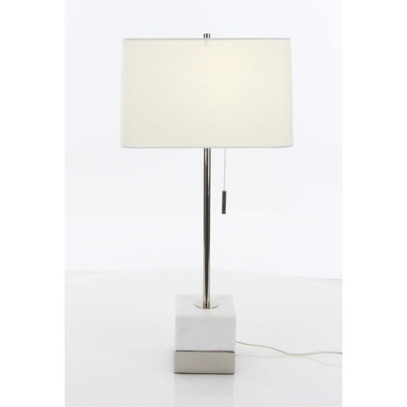 Benzara Outstanding Marble Metal Finish Table Lamp