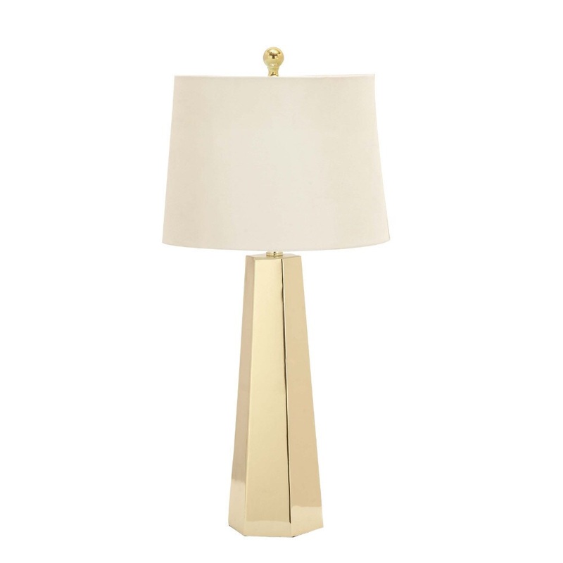 Benzara Rebecca Gold Metal Table Lamp