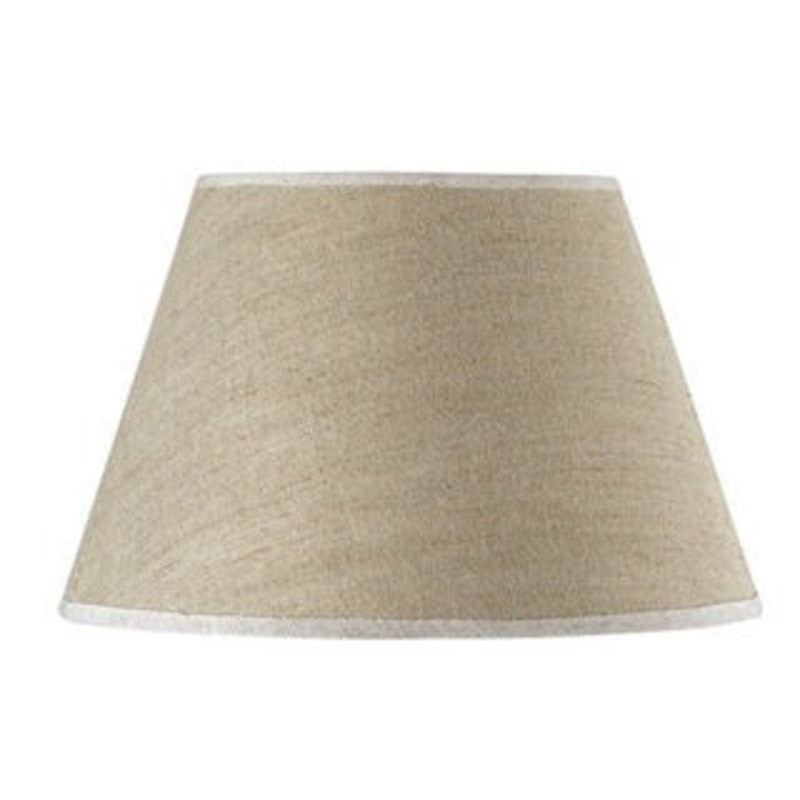 Traditional-style Off-white Linen Round Shade