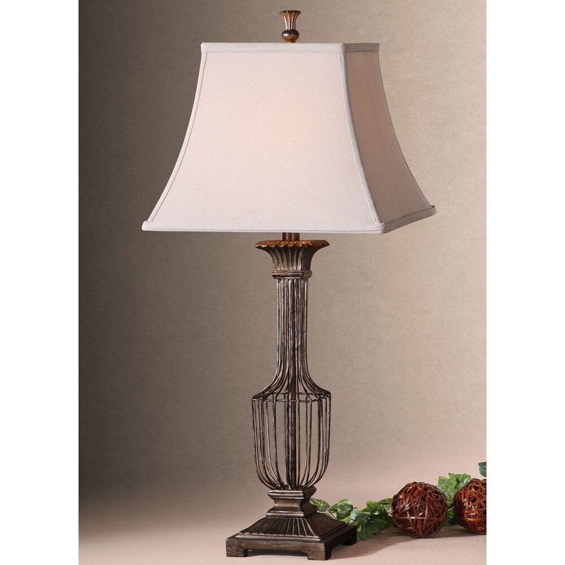 Uttermost Anacapri Antiqued Metal Wire and Fabric Table Lamp