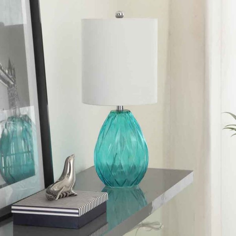 Creek Classics Blue Diamond Glass 23.5-inch Table Lamp
