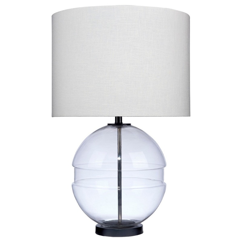 Satellite 31 Inch Table Lamp, Linen Drum Shade, Cylinder Finial, Black