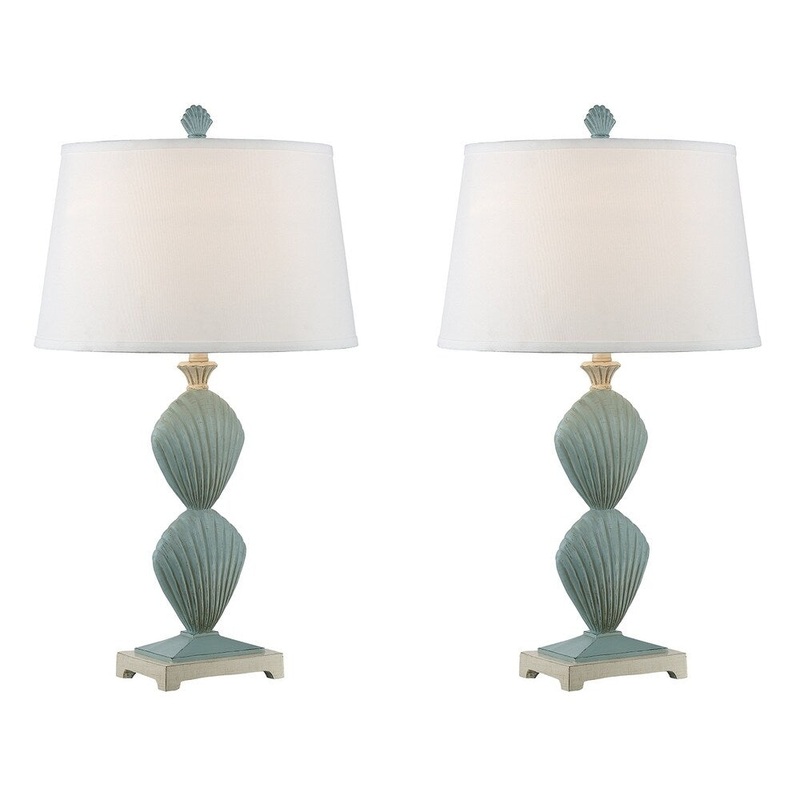 Seahaven Double Clam Shell Table Lamp 30" high