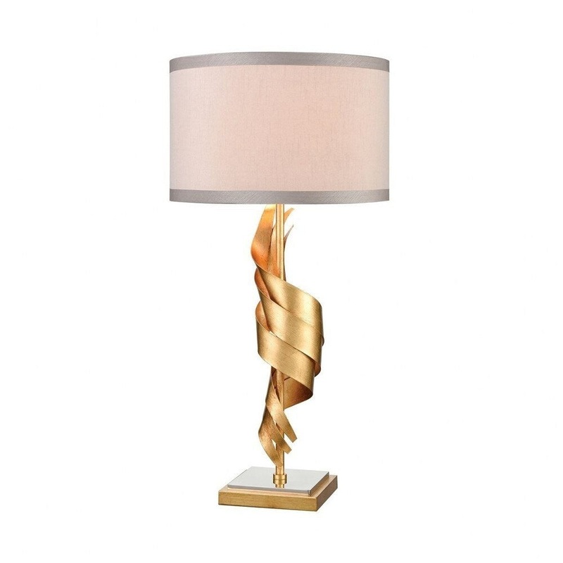 Shiffnall Street - 1 Light Table Lamp Gold Leaf/Polished Nickel/Polished Nickel Finish with Light