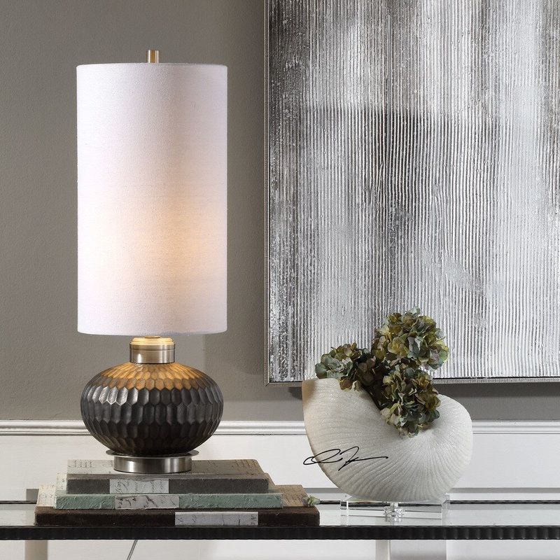 Uttermost Bresca Textured Aged Black Rust Black Table Lamp