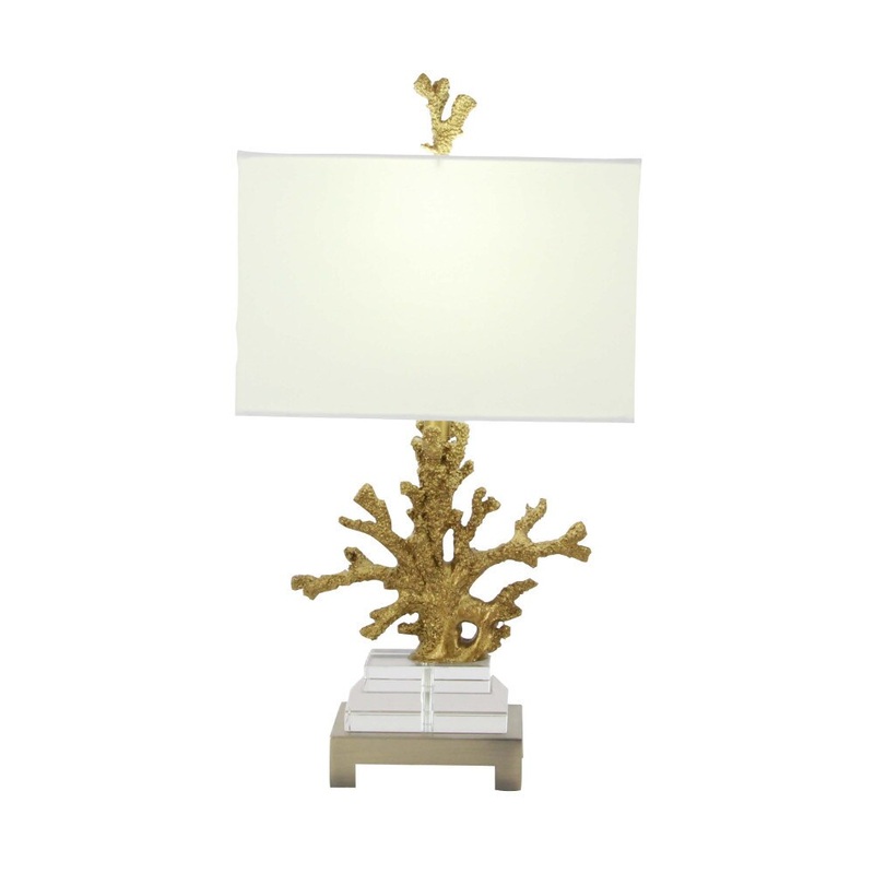 Benzara Ivy Coral Table Lamp
