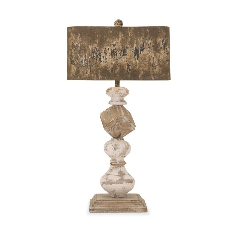 Captivating Wood and Metal Table Lamp