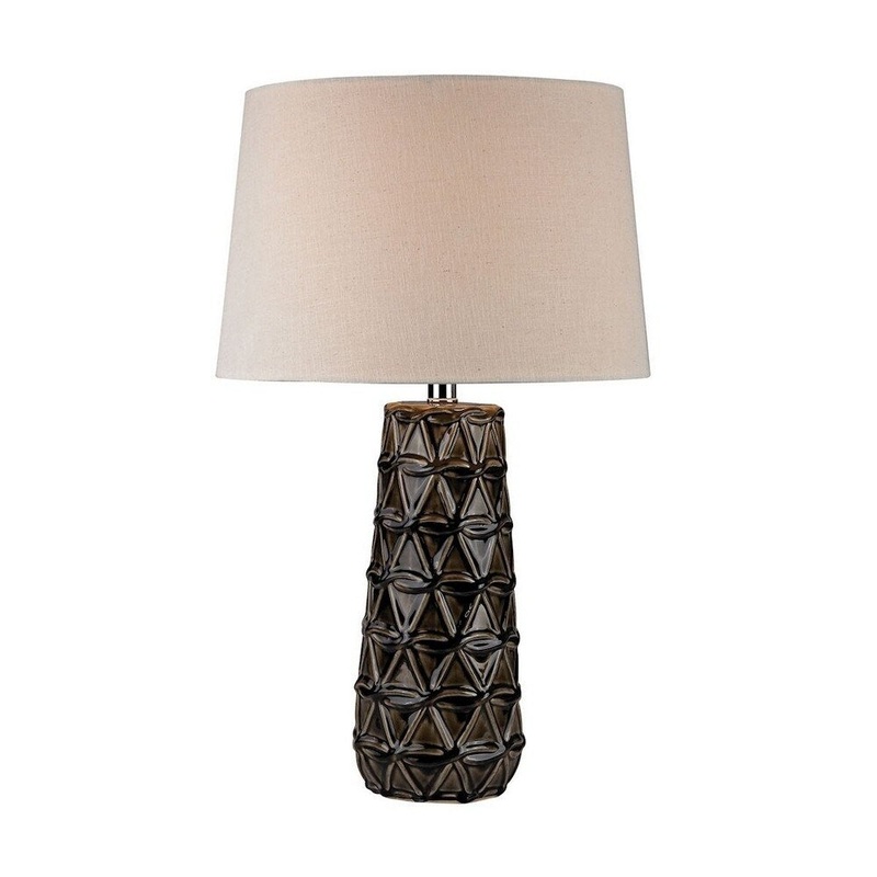 Chocolate Brown Glaze Table Lamp Made Of Ceramic With A 3-Way Switch Chocolate Brown Glaze Finish - Chocolate Brown Glaze