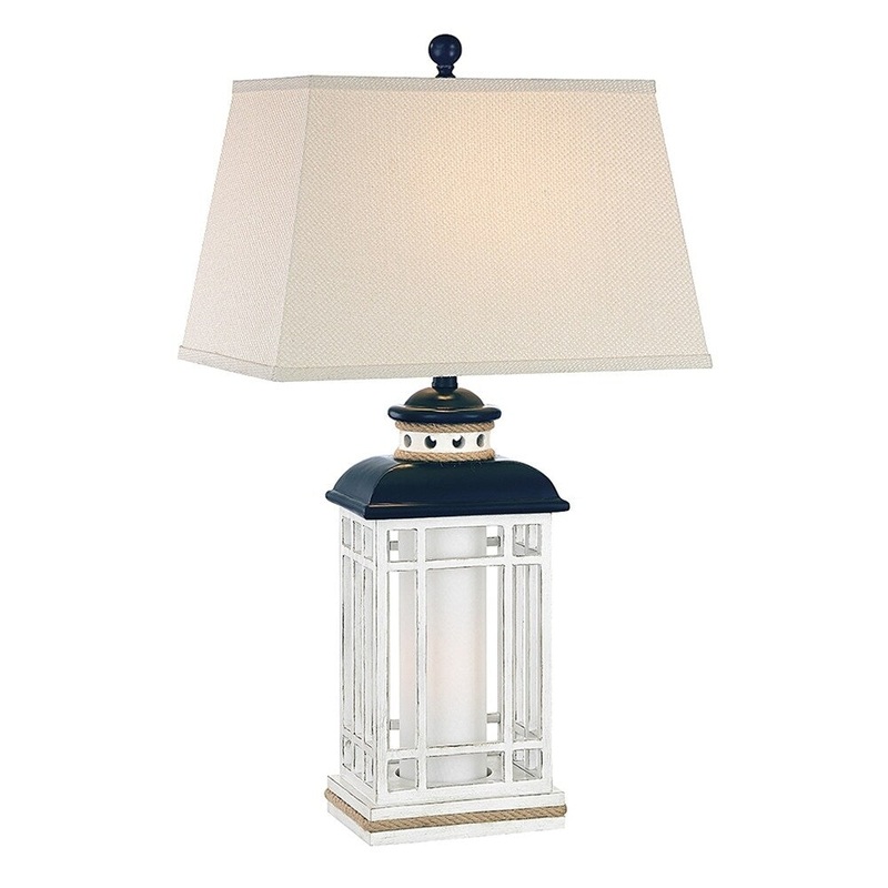 Sanibel Coastal Lantern Table lamp - Navy Blue - Coastal Style