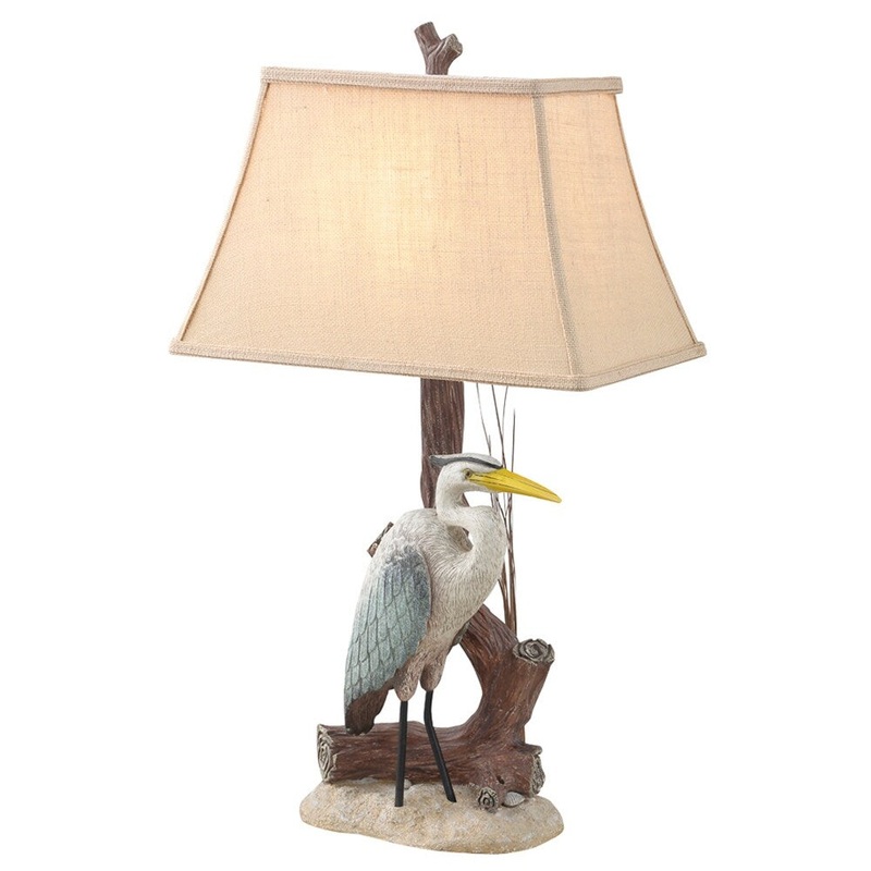 Sanibel Heron Table Lamp Coastal Single - 31' Height - antique brown - Wattage - 100W