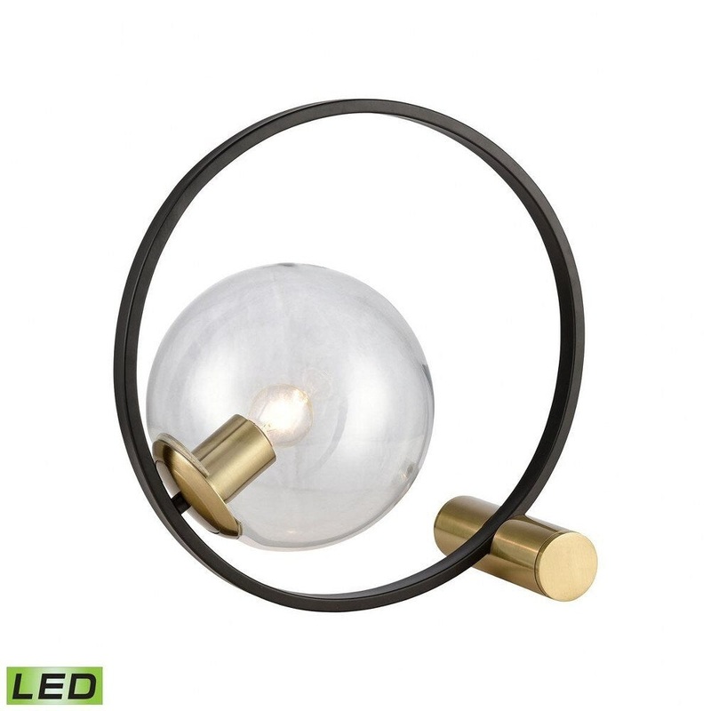 St Regulus Road - 1 Light Desk Lamp Black/Honey Brass/Clear/Honey